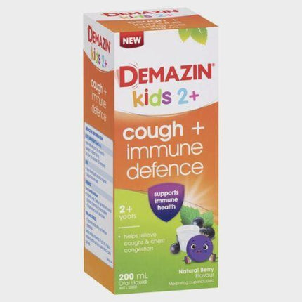 Demazin Kids 2+ Cough + Immune Defence Syrup 200ml - OhYouLuckyDuck.com.au