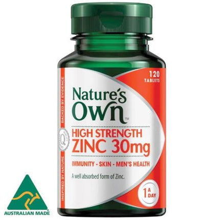 Nature's Own High Strength Zinc 30Mg Tabs 120 - OhYouLuckyDuck.com.au