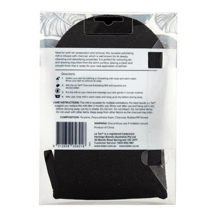 LeTan Activated Charcoal Exfoliating Mitt - OhYouLuckyDuck.com.au