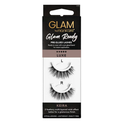 Glam By Manicare Keira Glam Ready Pre-Glued Lashes - OhYouLuckyDuck.com.au
