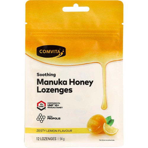Comvita Umf 10+ Manuka Honey Lozenges Lemon and Honey 12  58G