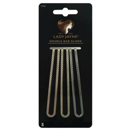 Lady Jayne Large Metallic Double Bar Slides 3 Pack - OhYouLuckyDuck.com.au