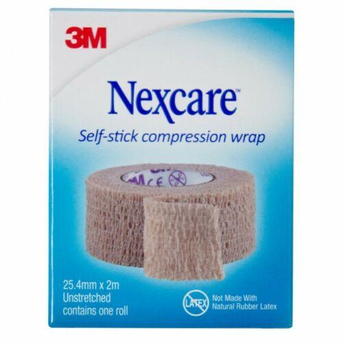 Nexcare Self Stick Compression Wrap 25mm X 2m Tan 1 Pack - OhYouLuckyDuck.com.au
