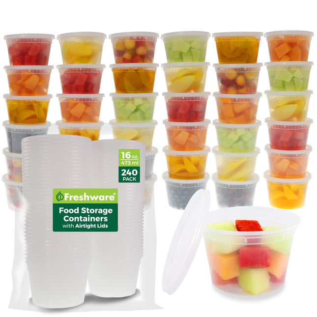 Freshware Food Storage Containers With Lids 16 Oz 240 Pack