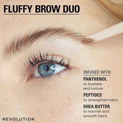 Revolution Beauty Fluffy Brow Duo Ash Brown 2.6G