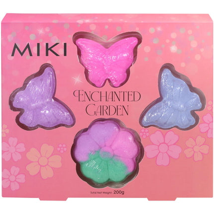Miki Enchanted Garden Bath Bomb Set with 3 Flower Shaped Fizzers 150G