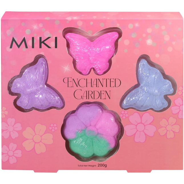 Miki Enchanted Garden Bath Bomb Set with 3 Flower Shaped Fizzers 150G
