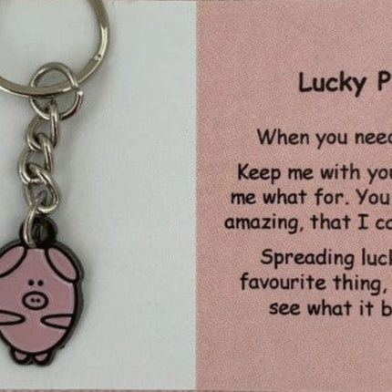 Lucky Pig Keyring Charm for Keys and Bags 25G