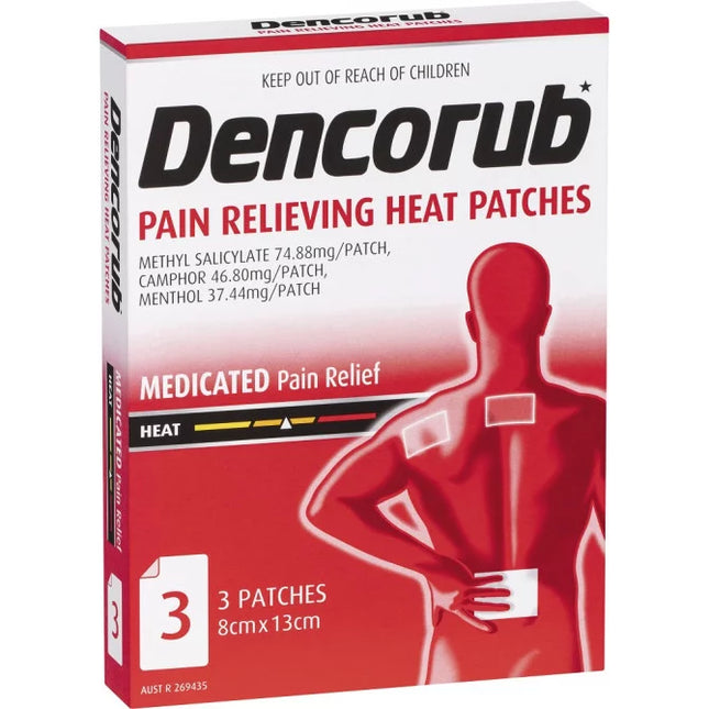 Dencorub Pain Relieving Heat Patches 3 Pack - OhYouLuckyDuck.com.au