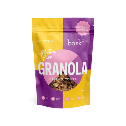 Bask & Co Gluten Free Granola Clusters Caramel Coffee 250G