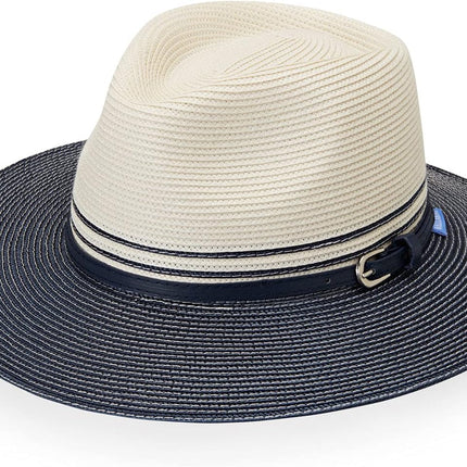 Heritage Town and Country Straw Sun Hat in Ivory and Navy 60CM L XL