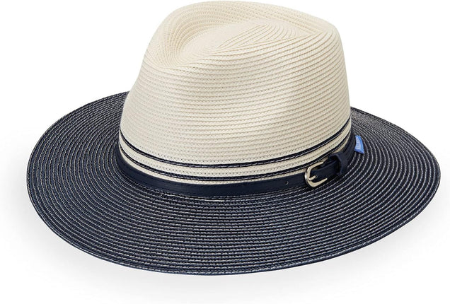 Heritage Town and Country Straw Sun Hat in Ivory and Navy 60CM L XL