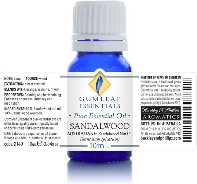 Gumleaf Sandalwood 3 Percent in Jojoba Essential Oil Blend for Meditation and Aromatherapy 10ml