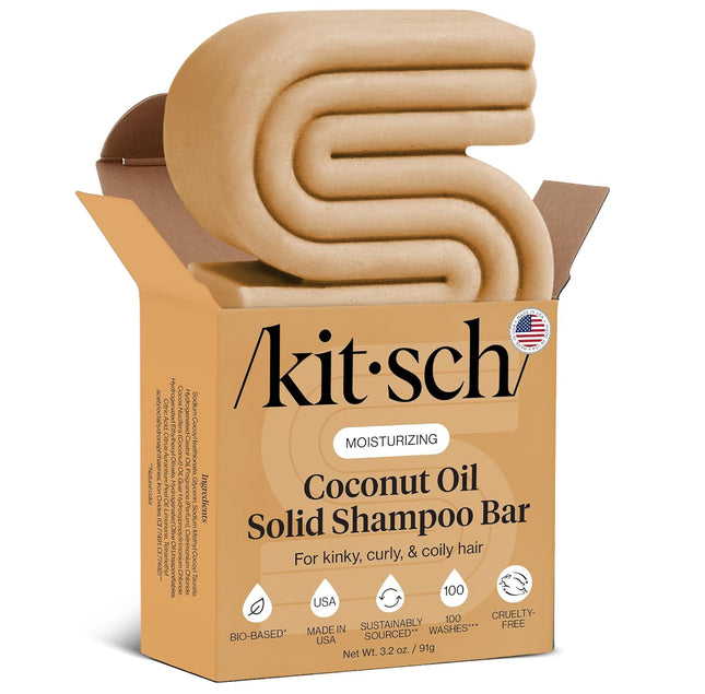 Kitsch Coconut Oil Deep Moisturizing Solid Shampoo Bar for Dry Hair 90G