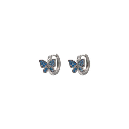 Adnohr Sensation Kids Butterfly Huggie Earrings Rhodium Plated