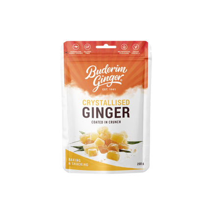 Buderim Ginger Crystallised Mild Ginger Pouch 200G
