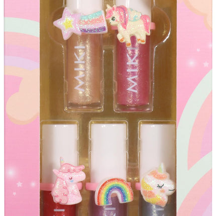 Miki Unicorn Lip Gloss with Ring Set