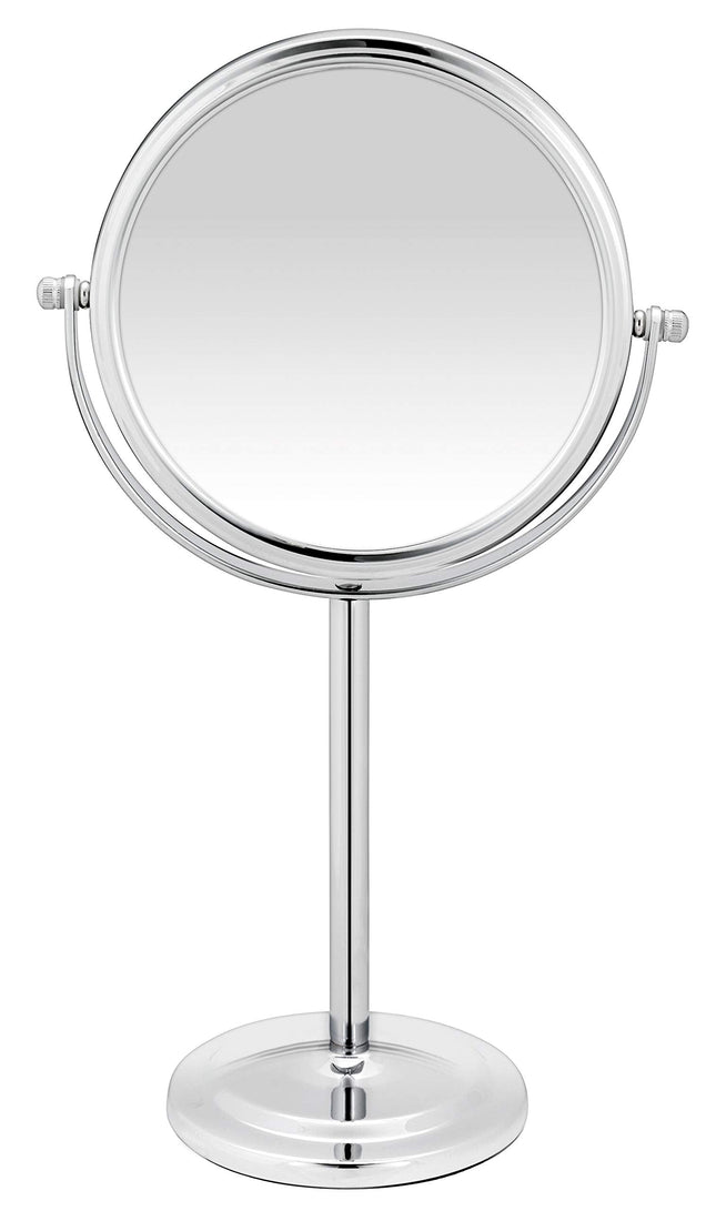 Bodysene Tall Pedestal Chrome Mirror 7X Magnification Double Sided 360
