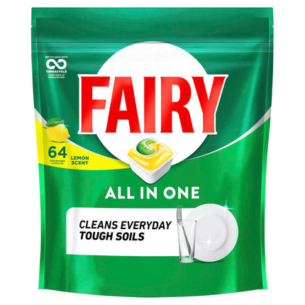 Fairy Lemon Dishwashing Tabs 64PCS