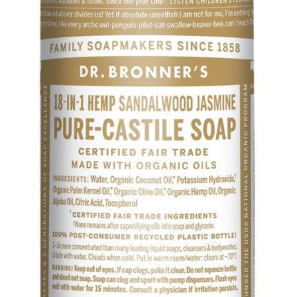 Dr Bronners Pure Castile Soap Sandalwood Jasmine 237ML