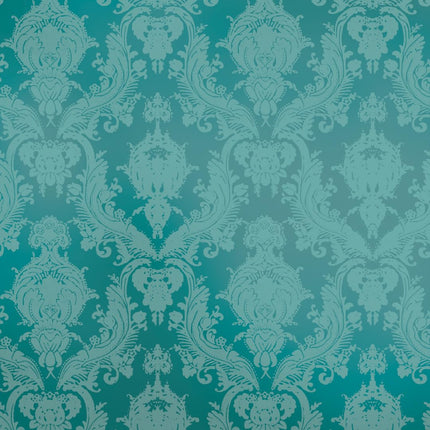 Tempaper Teal Damsel Removable Peel and Stick Damask Wallpaper 20.5 in X 16.5