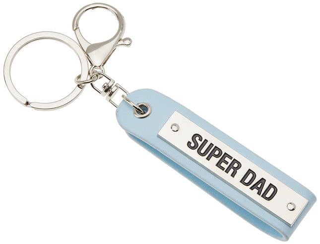 Super Dad Hand Stamped Aluminum Keychain
