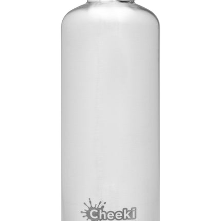 Cheeki Classic Single Wall Stainless Steel Water Bottle Silver 1.6L