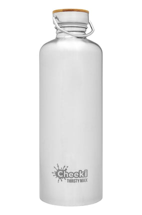 Cheeki Classic Single Wall Stainless Steel Water Bottle Silver 1.6L