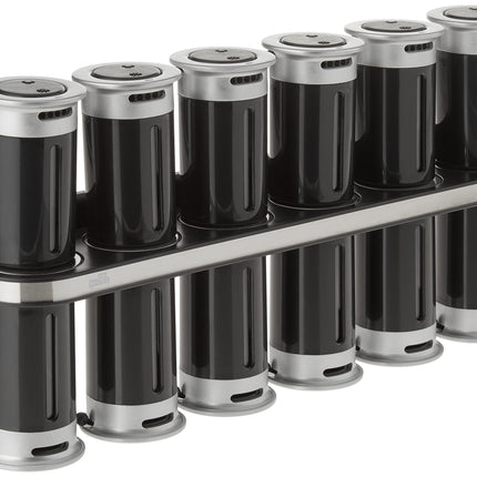 Zervo Wall Mounted Magnetic Spice Bar with 6 Canisters