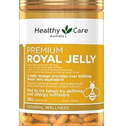 Healthy Care Royal Jelly for General Wellbeing and Immune Support 1000mg 365 Capsules