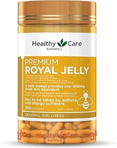 Healthy Care Royal Jelly for General Wellbeing and Immune Support 1000mg 365 Capsules