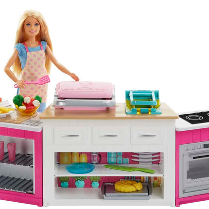 Barbie Kitchen Playset with Doll Lights and Sounds