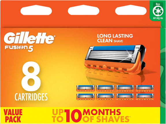 Gillette Fusion Manual Razor Blades Refill Cartridges 8 PCS