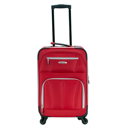 Rockland Pasadena Softside Spinner Wheel Luggage Red Carry On 51 cm