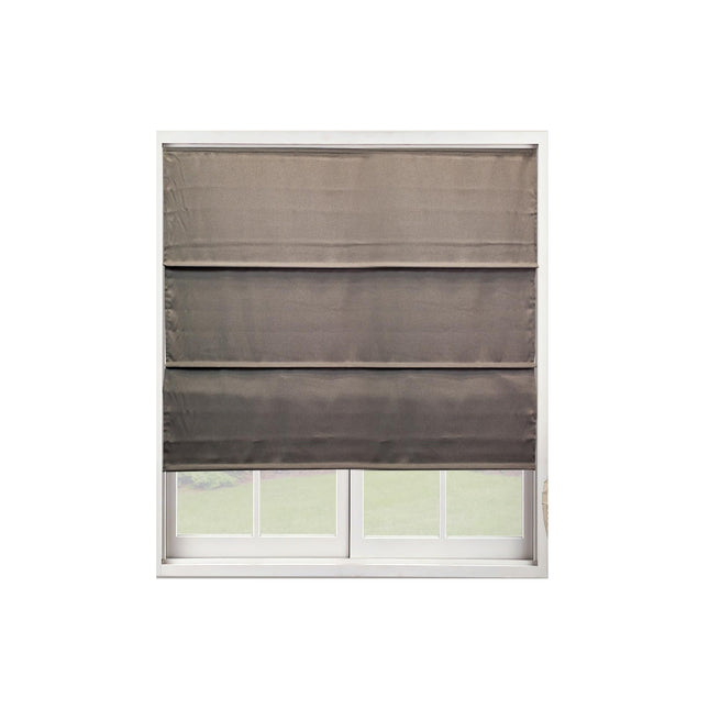 Chicology Roman Shades for Windows Ridgewood Dark Elm Privacy and Light Filtering 36 In W x 72 in H