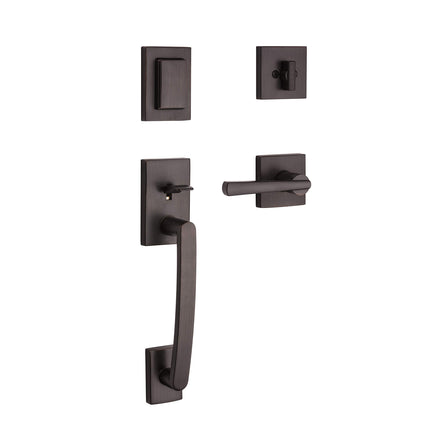 Baldwin Spyglass Front Entry Handleset with SmartKey Deadbolt Re Key Technology and Microban Protection in Venetian Bronze