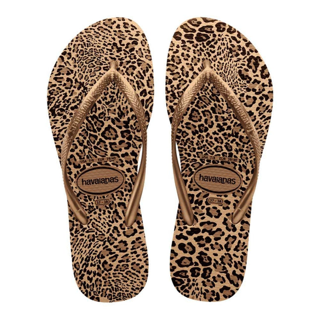 Havaianas  Flip Flops Slim Animal Print in Sand Gold 35/36