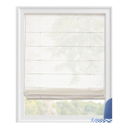 Chicology Roman Shades for Windows Pacific White Semi-Sheer or Light Filtering 34 W x 64 H inches