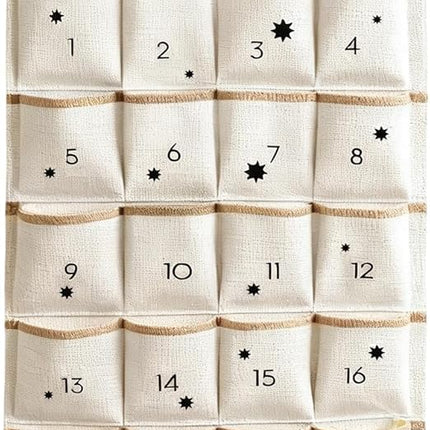 Vookkp DIY Fabric Christmas Advent Calendar with 24 Reusable Pockets 120 x 50CM