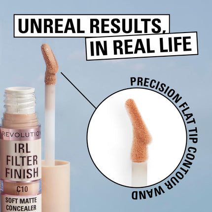 Revolution Beauty IRL Filter Finish Concealer C1 Full Coverage Matte Finish 6G
