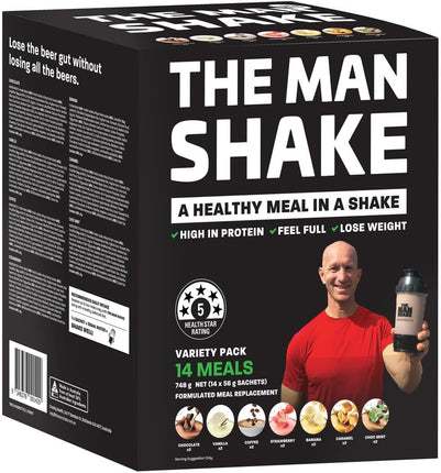 The Man Shake Variety Pack Meal Replacement Shakes 14 Sachets