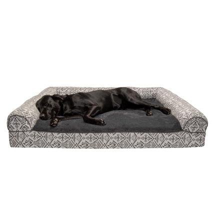 Furhaven Pet Dog Bed Orthopedic Plush Kilim Southwest Home Decor Traditional Sofa Style Living Room Couch Pet Bed