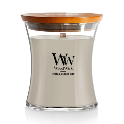 WoodWick Medium Tonka Almond Milk Soy Candle