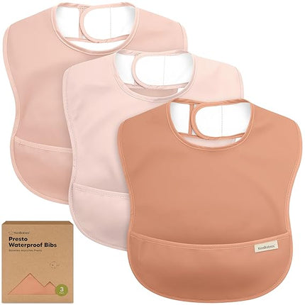 KeaBaby Waterproof Crumb Catcher Bibs 3 Pack