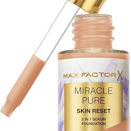 Max Factor Miracle Pure Skin Reset Serum Foundation 40 60 Light 2in1 Serum