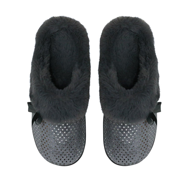 SnuggUps Women's Slide Closed Toe Slippers Grey Metallic EU37-38