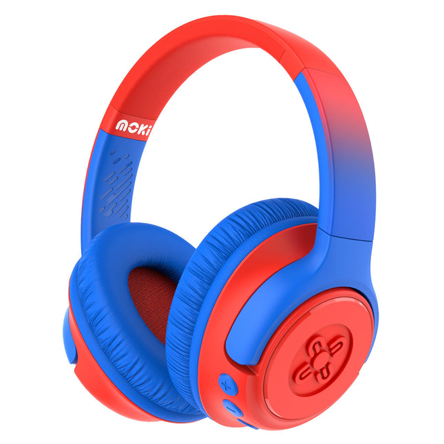 Moki Mixi Kids Volume Limited Wireless Headphones Blue/Red