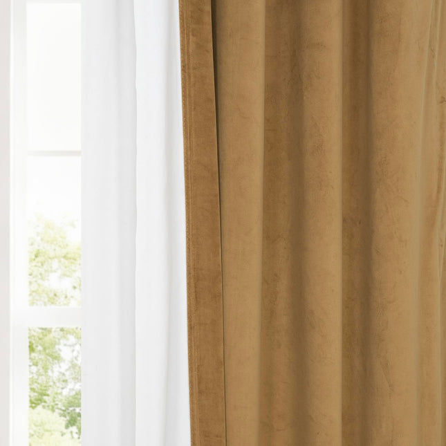HPD Half Price Drapes Plush Velvet Curtain 50 X 108 Spiced Rum