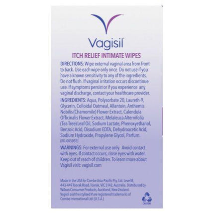 Vagisil Anti-Itch Medicated Wipes 12 pack - OhYouLuckyDuck.com.au