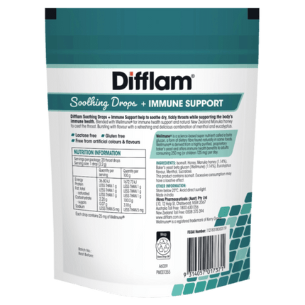 Difflam Soothing Drops + Immune Support Eucalyptus Menthol 20 Drops - OhYouLuckyDuck.com.au